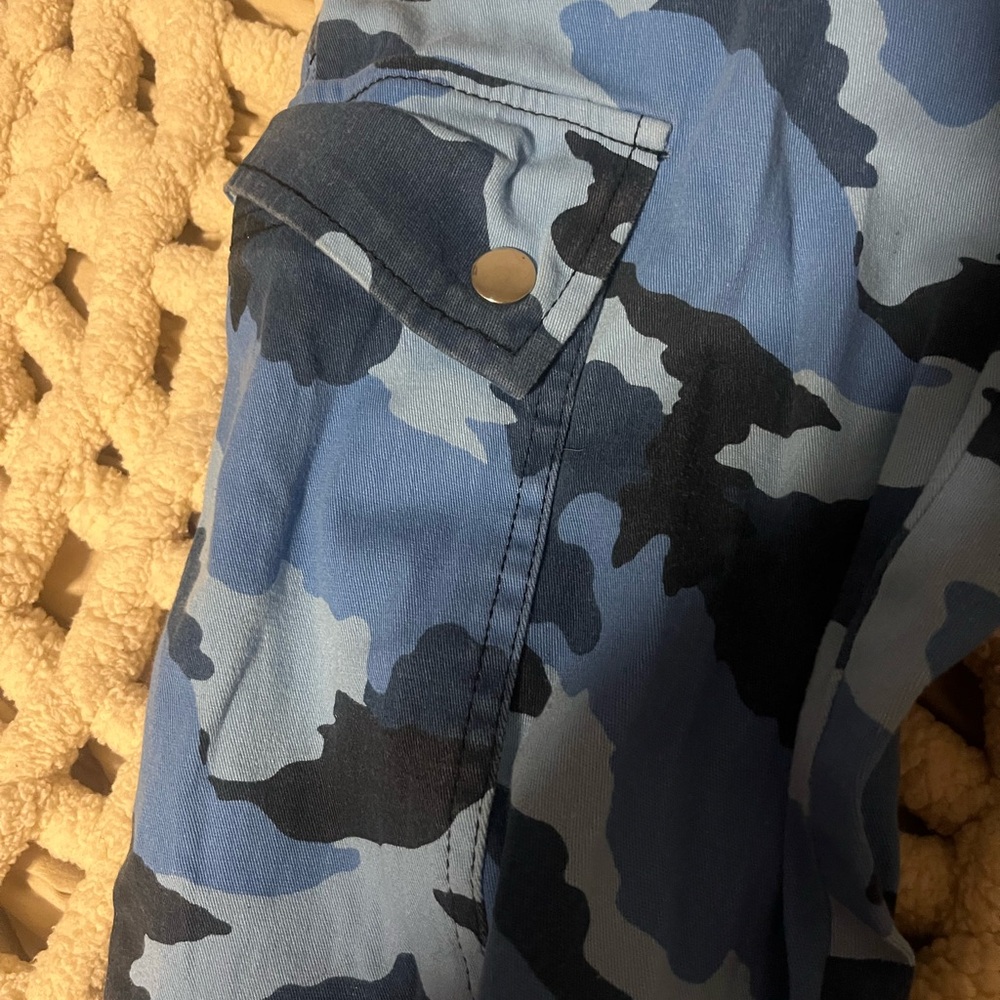 Blue Camouflage Cargo Pants